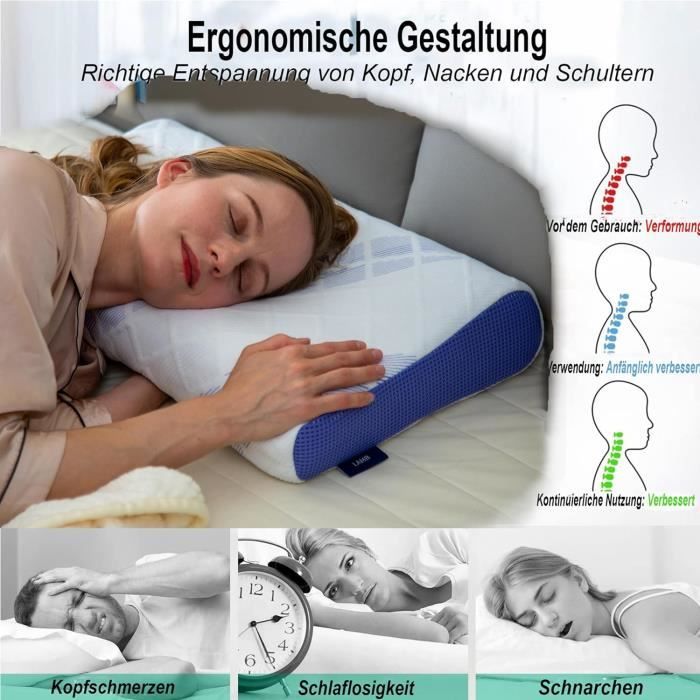 oreiller ergonomique, oreiller cervical anatomique, oreiller