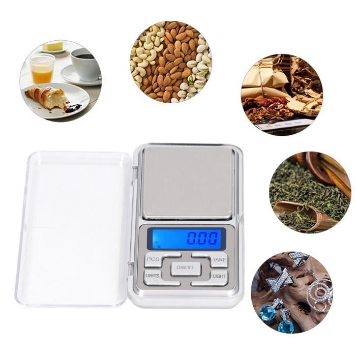 Balances de Cuisine Precision, 0.01g-500g, Mini Balances Alimentaire  Multifonctionnelles avec Affichage Led et Fonction
