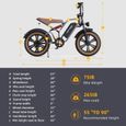 Vélo électrique Happyrun G50 - Pneus 20 pouces - Moteur 1500W - Batterie 48V/18AH - 150kg - Noir-3