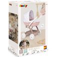 Poussette Landau pour poupée Baby Nurse - Smoby - Avec nacelle et canopy en plastique - Rose et blanc-3