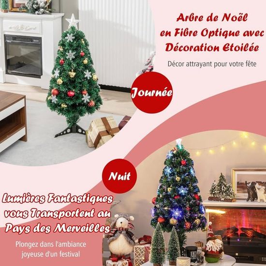 Sapin De Noël Artificiel 90 Cm Avec LED – Lumière Blanche Chaude, Minuteur, Base Ciment, 363 Branches, Décoration - 3