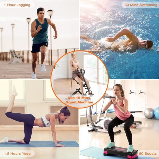 Machine Abdos 4-en-1 Réglable - Banc Abdominal, Capacité 150 Kg, Affichage LED - Pour Maison, Fitness