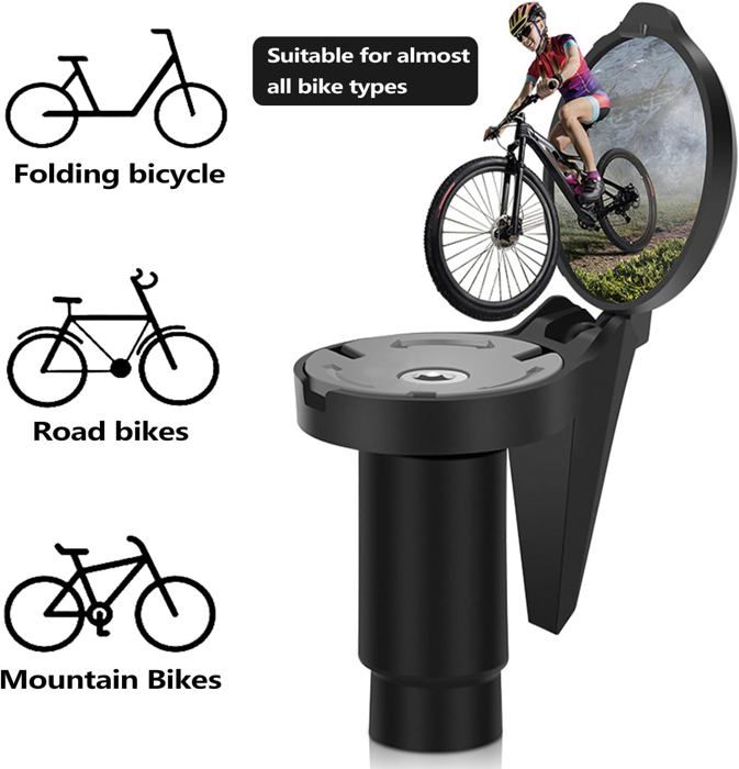 Rétroviseurs Vélo Universels FunWorth2 - Miroirs Convexes HD Réglables 360° Pour Guidon 17-21 Mm - VTT, Vélo électrique, Trottinette