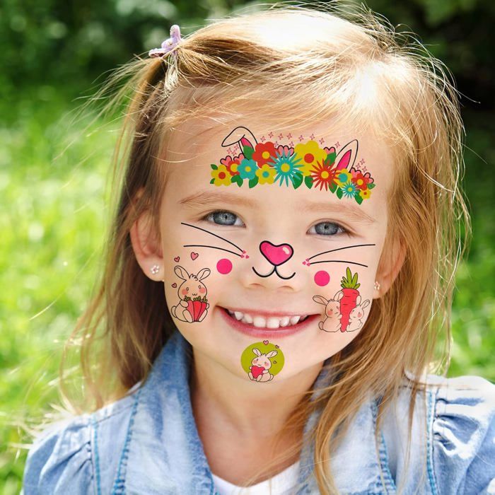 24 Feuilles De Tatouages Temporaires Animaux Pour Enfants - Maquillage Visage Fête, Carnaval