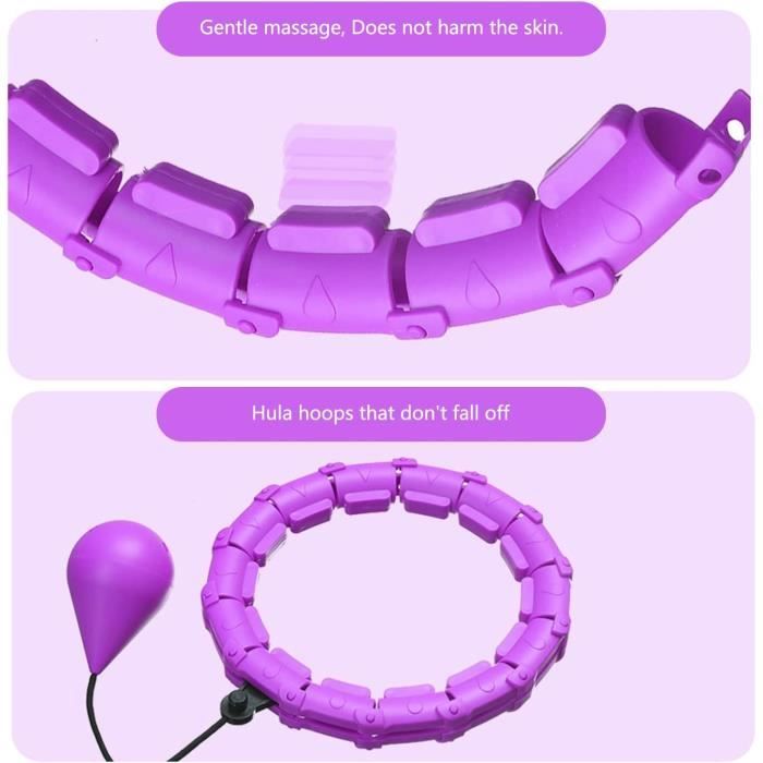 Cerceau Hula Hoop Enfant 7 Sections - Diamètre 60 Cm, Poids Réglable - Pour Fitness, Jeu, Danse - Couleurs Vives