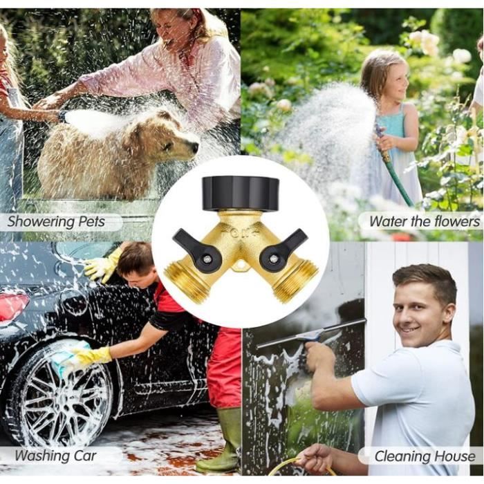 Dww-Robinet Double Machine A Lave, Rpartiteur De Robinet De Jardin En Laiton, Raccord En Y, 3/4
