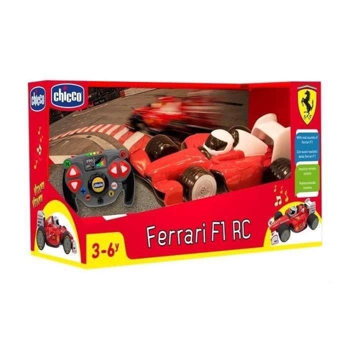 Voiture radiocommandee Ferrari F1 pour enfant CHICCO Modele RC Ferrari F1 Effets sonores realistes Rouge Cdiscount Jeux Jouets
