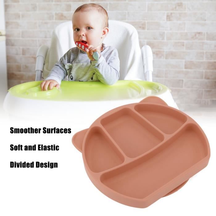 Bol et couverts en silicone Bébé , design incliné pour la première étape de  bébé