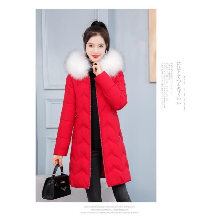 Manteau D'hiver Femme En Coton Noir Avec Col Fourrure - Taille XXL - Neuf Avec étiquettes