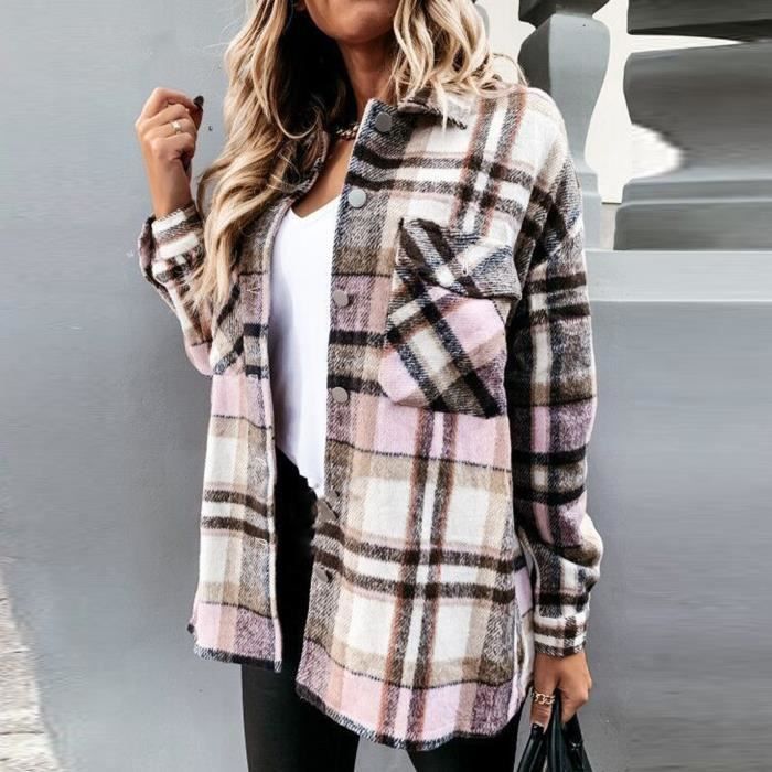 Veste carreaux laine hotsell