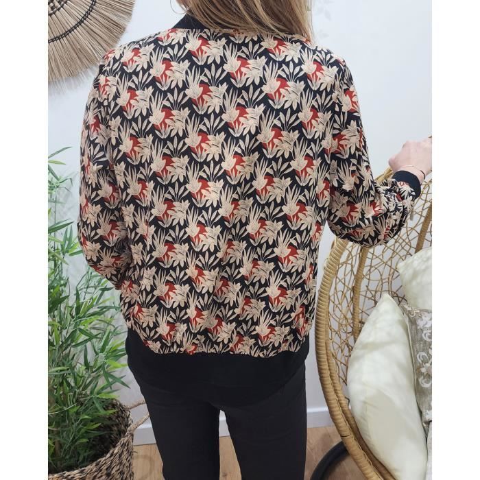 Bombers femme noir et beige Eug nie Couleurs multiples Cdiscount