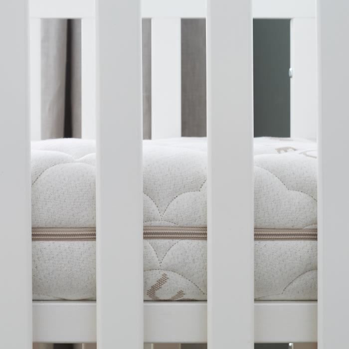 P'TIT LIT Matelas Bébé Coton Bio 60x120 Cm - 100% Coton Naturel - Oeko-Tex - Fabrication Française