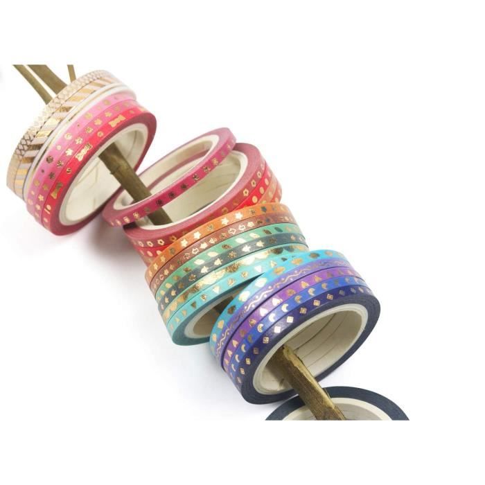 YUBX Gold Washi Tape Set VSCO Foil Nastro Decorativo per Fai da Te