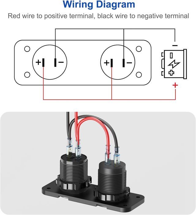 Prise USB 12V Marine Interrupteur Panneau Prise 12 Volt, PD3.0 et Double Port  USB QC3.0 Chargeur de Voiture Enaluminium, Prise - Cdiscount Auto