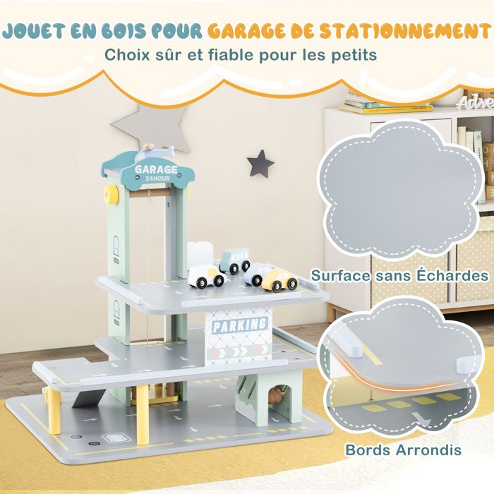 Camion transporteur en bois avec 4 voitures 30 cm WOOD N PLAY : King