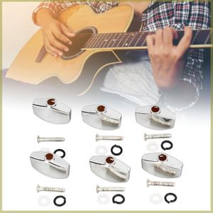 6 Chevilles 5,1mm Galalith  Ivoire Synthetique  Avec Incrustation Pour Guitare Acoustique  0885978497698