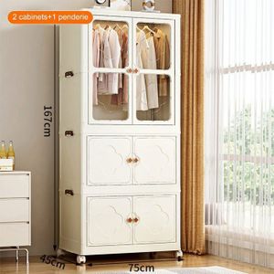 Grande Armoire Blanche Occasion - 2 Portes, 3 Tiroirs, 5 étagères - L135 X H210 X P52 Cm