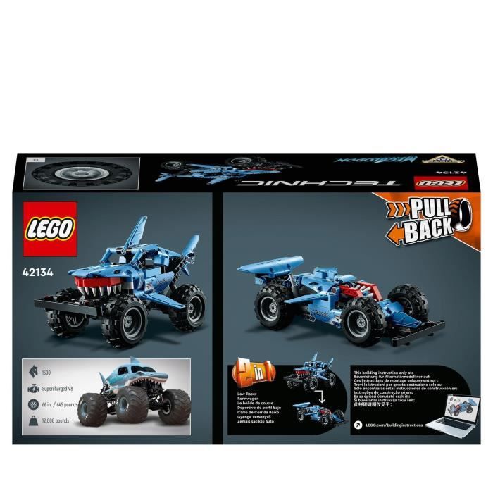 LEGO 42134 Technic Monster Jam Megalodon Voiture Jouet pour Enfants 7 Ans 2 en 1 Truck et Low Racer Lusca a Retrofriction Cdiscount Jeux Jouets