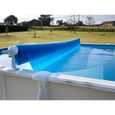 Enrouleur de bâches pour piscines hors-sol GRE - 1,25m à 6,15m - Système permanent - Métal Bleu-0