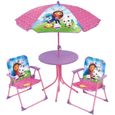 Mobilier de jardin - FUN HOUSE - Salon de jardin Gabby et la Maison Magique Table 46 x 46 cm 2 chaises pliantes parasol 125 x 100 cm-0