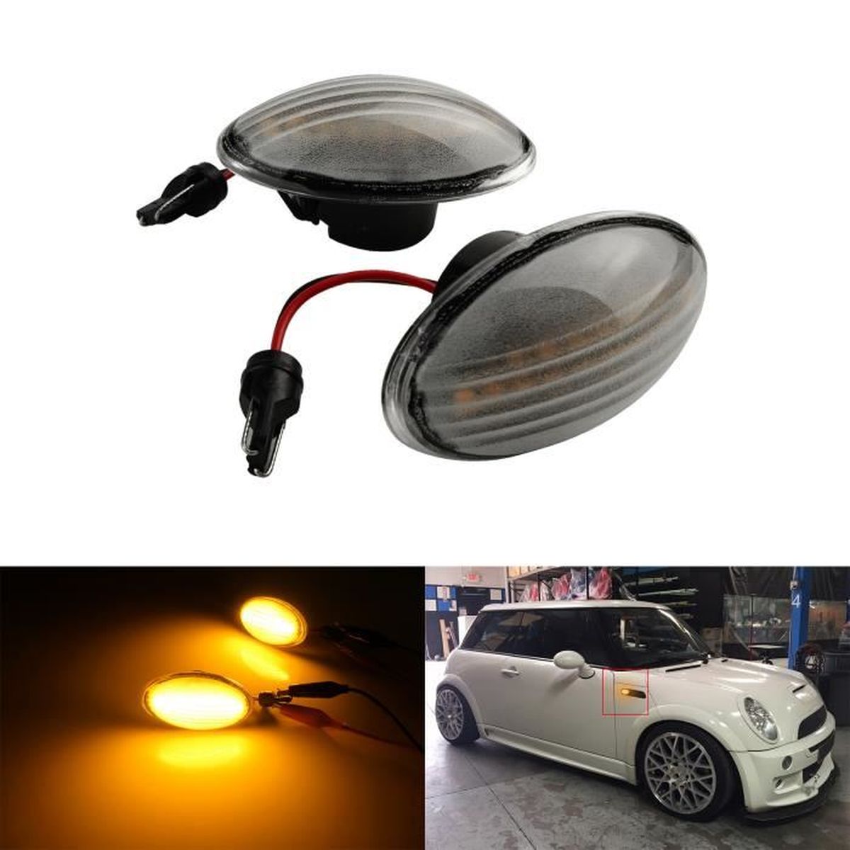 ANG RONG Pour Mini Cooper F55 F56 Cabriolet F57 14 LED Clignotant Repetiteur Indicateur 