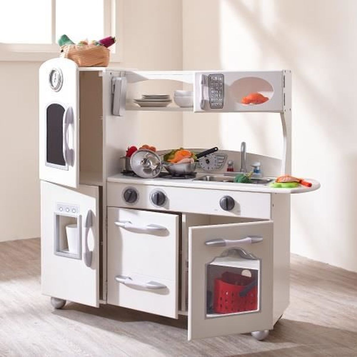 Jeu De Cuisine Enfant En Bois Blanche Pour Fille Et Garcon Teamson Kids Td 11414w Achat Vente Dinette Cuisine Cdiscount