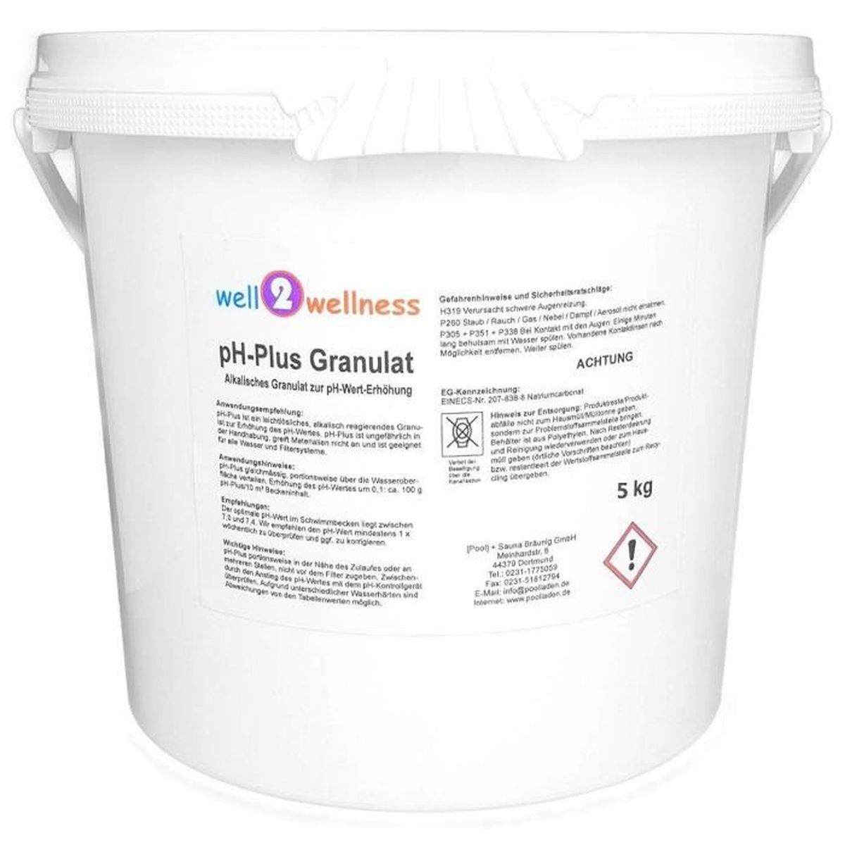 Well2wellness Ph Plus Granules De Chlore Pour Augmenter Ph De Piscine 5 0 Kg Achat Vente Traitement De L Eau Well2wellness Ph Plus Granu Cdiscount