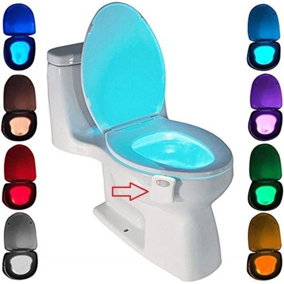 Veilleuse Toilette LED avec Lampe UV De Désinfection et LED de 18 Couleurs,USB Rechargeable,Détecteur de Mouvement et Lumières seau d'aisances Vaisselier Lampe Toilette Automatique pour WC 