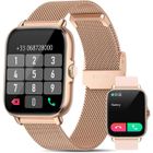 Montre Connectée Femme 2022 - NAIXUES - Y22 - Appels Bluetooth Assistant Vocal Lecteur de Musique - Jaune - 2G