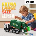 HISEEU Camion Poubelle Jouet Enfant Gros Camion Jouet pour garcon Fille 3 4 5 6 7 8 ans Véhicule de chantier avec 4 Poubelle Lumière et Son