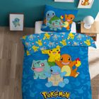 POKEMON Parure de lit enfant 100% Coton - POKÉMON GOODBYE - Bleu - 140x200+63x63cm