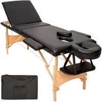 Bc-elec - BM3523-1B Table de massage pliante en bois 210x80x93cm, Noir, 250kg max, Mousse 9cm
