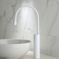 Baignoire Robinets,Robinet de cascade monotrou, robinet blanc salle de bains moderne, robinet d'évier de bassin - Type AR-white 01