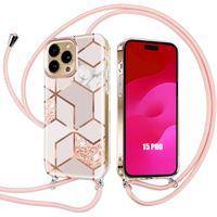 Coque Cordon pour iPhone 15 Pro TPU Renforcé Anti-Rayures Couleur Rose