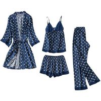 Pyjama Femmes Satin Soie Pyjamas Cardigan Chemise De Nuit Peignoir Robes Sous-Vêtements Vêtements