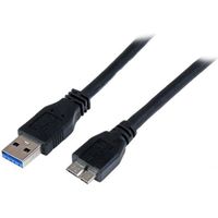 VSHOP® USB 3.0 A à B Micro Câble Pour WD - Seagate - Clickfree - Toshiba - Samsung - Hitachi Disques durs externes - noir