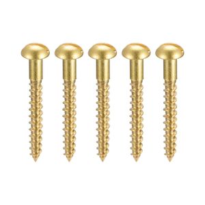 Vis à Bois Autotaraudeuses En Laiton - Tête Plate Fendue, M5 X 25mm - Lot De 20 Pièces, Marque Uxcell, Neuf