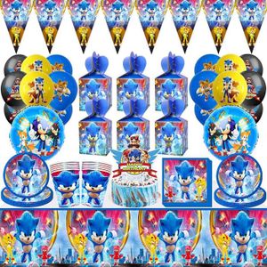 Sonic The Hedgehog Vaisselle Fête D anniversaire Enfants 65pcs