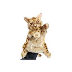 THÉÂTRE - MARIONNETTE Marionnette Chat Leopard - Peluche Interactive 35 cm - Blanc - Enfant - Mixte - A partir de 3 ans