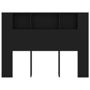 TÊTE DE LIT Armoire de tête de lit - FAFEICY - Noir - Contemporain - Design - 140x18,5x104,5 cm