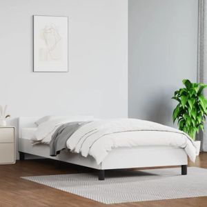 STRUCTURE DE LIT Milsleep Cadre de lit avec tête de lit Blanc 100x2