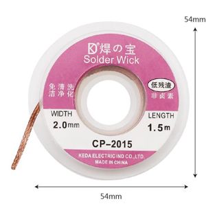 1.5M 2,5mm à souder Wick dessouder tresse soudure soudure fil cordon Remover outils manuels multifonctions 