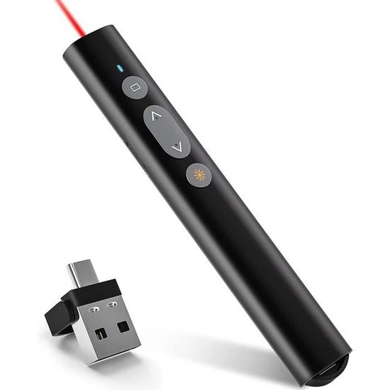 Télécommande PowerPoint Rechargeable SunnyOcean - Pointeur Laser, Contrôle Volume, Compatible PC/Mac