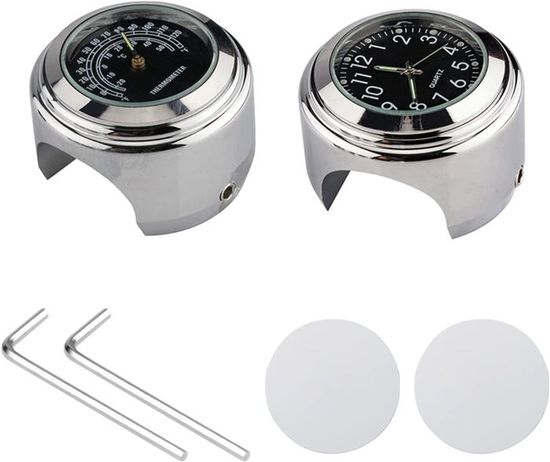 HpLive Horloge Moto Étanchéité IPX7 – Guidon 22-28 Mm, Alliage Aluminium, Lumineuse Quartz