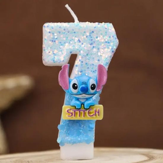 Bougie Chiffre Géant N°7 Pailleté / Avec Support Ss Blister Pour Anniv