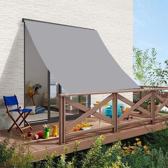 Voile D'ombrage Rectangulaire 3x2.6 M - Toile 300D étanche, Protection UV, Pour Tonnelle Ou Pergola - 5