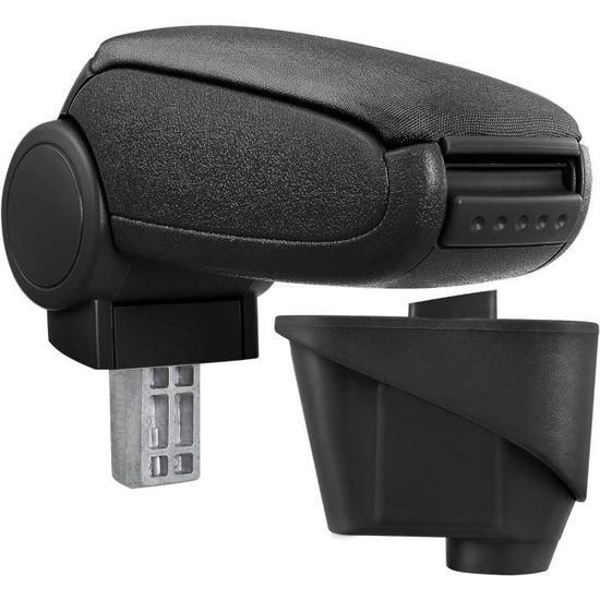 Accoudoir Central Pro.tec Pour Golf IV/Bora/New Beetle - Rembourré Textile Noir - Avec Compartiment