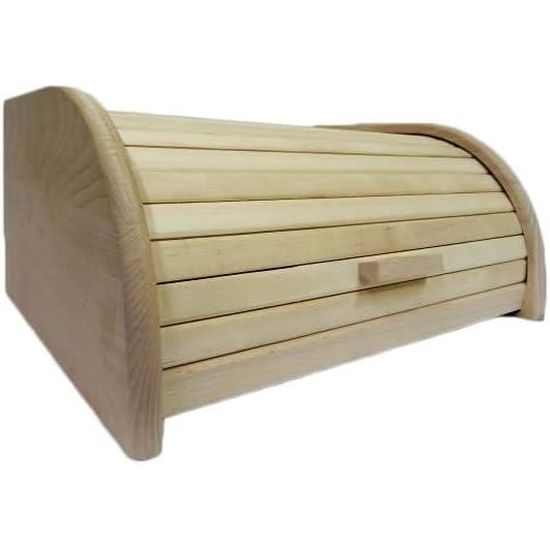 Boîte à Pain en Bois avec Couvercle Tambour 36x23cm - Design Pratique