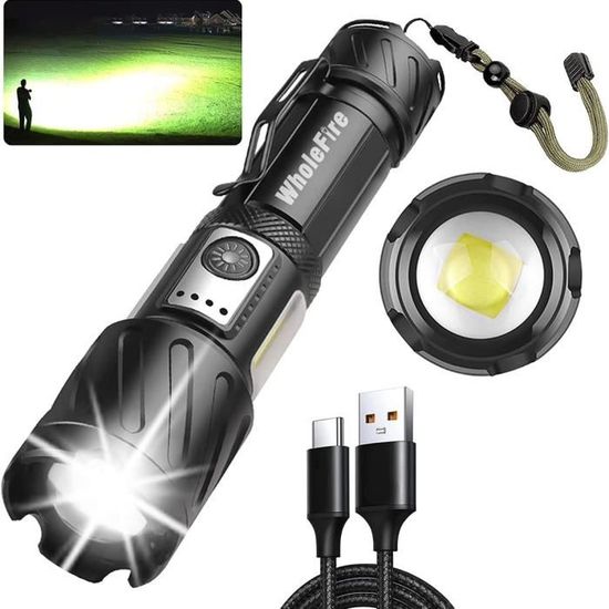 Lampe Torche LED Magnétique RechargeableLampe de Poche Ultra Puissante COB 20000 Lumens Étanche6