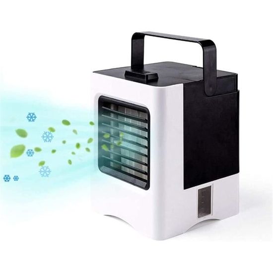 Mini Climatiseur Portable 3-en-1 : Ventilateur, Purificateur, Déshumidificateur - USB, Blanc